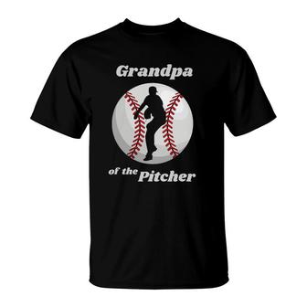 Mens Baseball Love Grandpa Of The Pitcher Novelty Man Grandfather T-Shirt | Mazezy