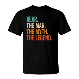 Mens Bear The Man The Myth The Legend First Name Bear T-Shirt | Mazezy