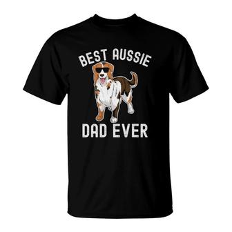 Mens Best Aussie Dad Ever Australian Shepherd Dad Fathers Day Men T-Shirt | Mazezy