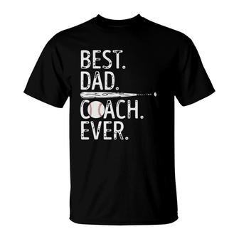 Mens Best Dad Coach Ever Baseball Patriotic For Father's Day T-Shirt | Mazezy CA