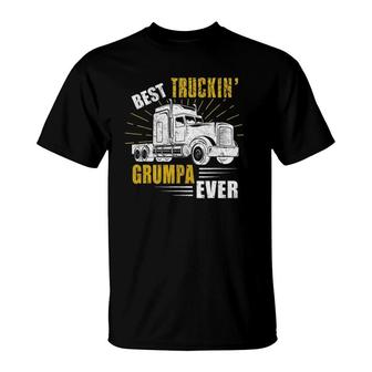 Mens Best Truckin' Grumpa Ever Tee Trucker Fathers Day T-Shirt | Mazezy CA