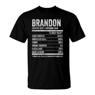 Mens Brandon Nutrition Personalized Name Name Facts T-Shirt | Mazezy