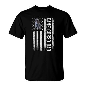 Mens Cane Corso Dad  American Flag Mastiff T-Shirt