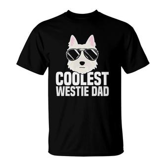 Mens Coolest Westie Dad West Highland White Terrier Dog Lover Gift T-Shirt | Mazezy