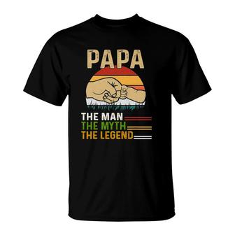 Mens Dad For Father's Day Man-Myth The Legend Funny Papa T-Shirt | Mazezy