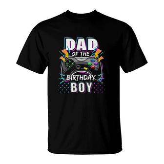 Mens Dad Of The Birthday Boy Matching Video Gamer Birthday Party Great T-Shirt - Seseable