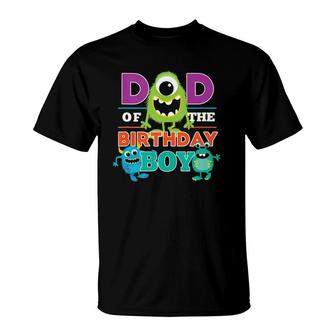 Mens Dad Of The Birthday Boy Silly Monsters Themed Daddy Party T-Shirt | Mazezy
