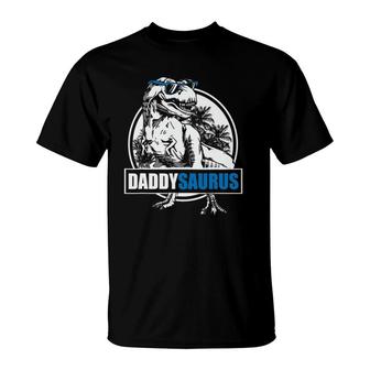 Mens Daddysaurus Father's Day Birthday Dinosaur Trex Daddy Saurus T-Shirt | Mazezy