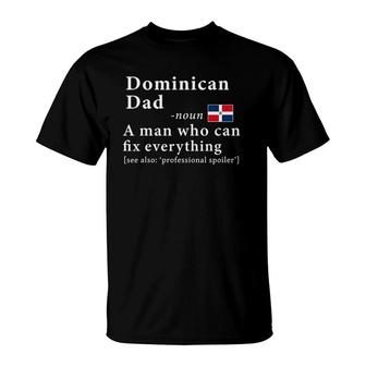 Mens Dominican Dad Definition Tee Dominican Republic Flag Fathers T-Shirt | Mazezy
