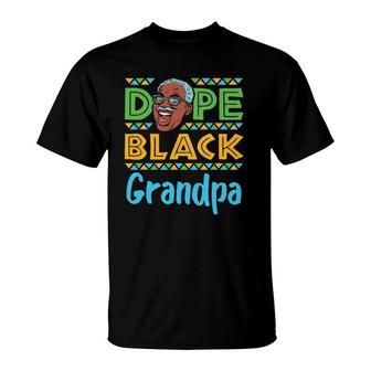 Mens Dope Black Grandpa African American Melanin Father's Day T-Shirt | Mazezy