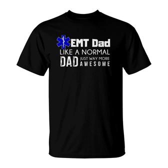 Mens Emt Dad Ems Medic Men Gift Daddy Graphic Tee T-Shirt | Mazezy