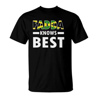 Mens Fadda Knows Best Fathers Day Funny Jamaican Dad Gift T-Shirt | Mazezy