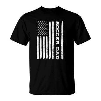 Mens Father's Day Soccer Dad American Flag T-Shirt | Mazezy