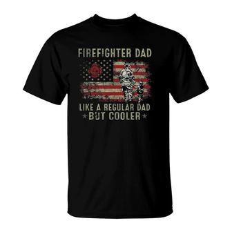 Mens Firefighter Dad Like Regular But Cooler Fireman Father's Day T-Shirt | Mazezy CA