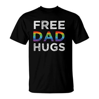 Mens Free Dad Hugs Lgbtq Pride Rainbow T-Shirt | Mazezy