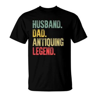 Mens Funny Vintage Husband Dad Antiquing Legend Retro T-Shirt | Mazezy
