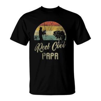 Mens Funny Vintage Reel Cool Papa Fish Fishing Father's Day T-Shirt | Mazezy CA