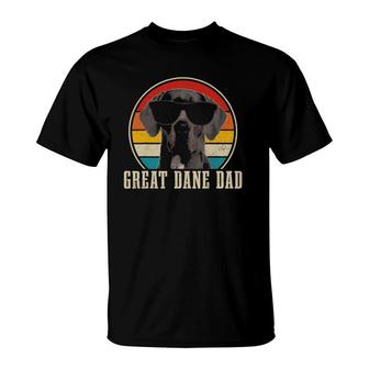 Mens Great Dane Dad Funny Dog Sunglasses Vintage Great Dane T-Shirt | Mazezy