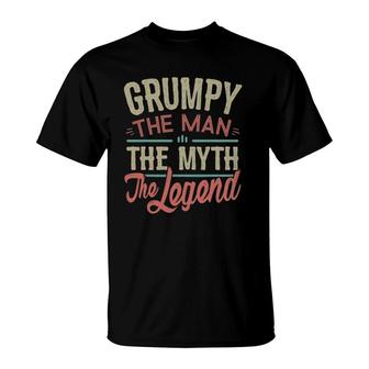 Mens Grumpy Man Myth Legend For Men Funny Fathers Day Grumpy T-Shirt | Mazezy
