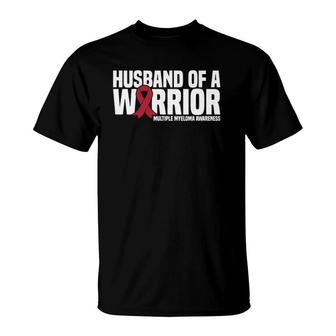 Mens Husband Of A Warrior Mm Multiple Myeloma Awareness T-Shirt | Mazezy