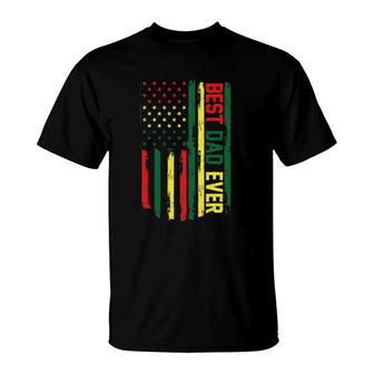 Mens Juneteenth Best Dad Ever American Flag For Father's Day T-Shirt | Mazezy UK