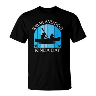 Mens Men Dad Kayak Kayaking Dog Boating Summer Clothing Graphics T-Shirt | Mazezy