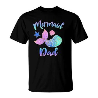 Mens Mermaid Dad Squad Gifts For Dad Fathers T-Shirt | Mazezy