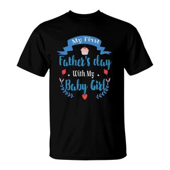 Mens My 1St Father's Day Baby Girl Outfit New Dad Daddy T-Shirt | Mazezy