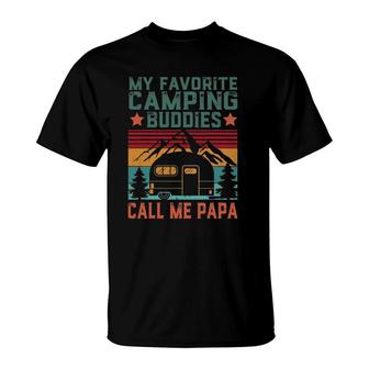 Mens My Favorite Camping Buddies Call Me Papa Father's Day T-Shirt | Mazezy