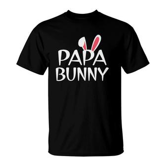 Mens Papa Bunny Family Rabbit Matching Couple Daddy Easter T-Shirt | Mazezy