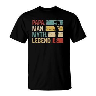 Mens Papa Man Myth Legend S Vintage Dad Gift T-Shirt | Mazezy AU