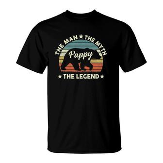 Mens Pappy Bear Gift For Father's Day The Man Myth Legend T-Shirt | Mazezy