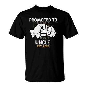 Mens Promoted To Uncle 2022 First Father's Day New Uncle Fist Bump T-Shirt | Mazezy