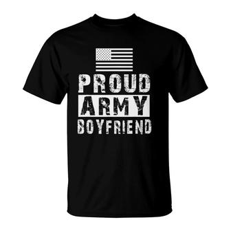 Mens Proud Army Boyfriend Family Military Appreciation Graphic T-Shirt | Mazezy