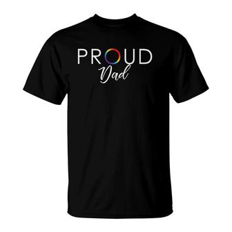 Mens Proud Dad Cute Lgbtq Pride Month Gift T-Shirt | Mazezy