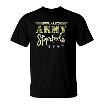Mens Proud Us Army Stepdad Camouflage Military Pride T-Shirt | Mazezy
