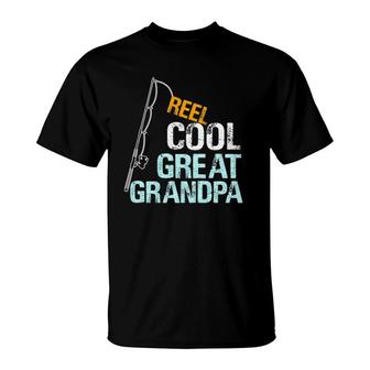 Mens Reel Cool Great Grandpa Gift From Granddaughter Grandson T-Shirt | Mazezy