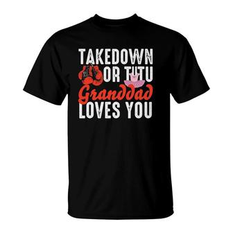 Mens Takedown Or Tutu Granddad Loves You Boxing Gender Reveal T-Shirt | Mazezy