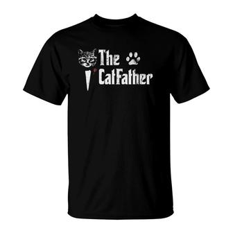 Mens The Catfather Funny Father's Day Gift For Cat Daddy T-Shirt | Mazezy