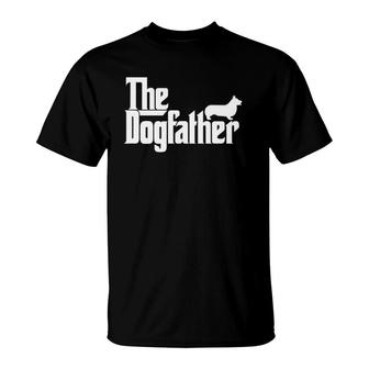 Mens The Dogfather Pembroke Welsh Corgi Dog Father Dad T-Shirt | Mazezy