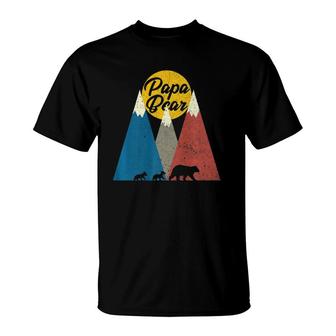 Mens Twin Dad Papa Bear Two Cubsfather's Day Gift T-Shirt | Mazezy