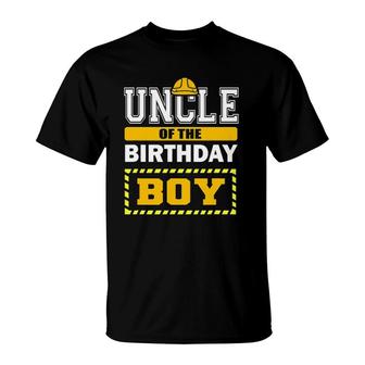 Mens Uncle Of The Birthday Boy Construction Worker Party T-Shirt | Mazezy