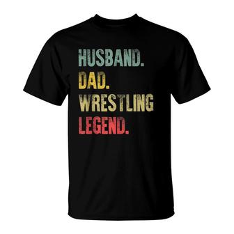 Mens Vintage Gift Husband Dad Wrestling Legend Retro T-Shirt | Mazezy AU