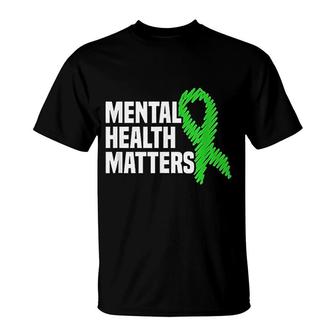Mental Health Matters Green Ribbon T-Shirt | Mazezy