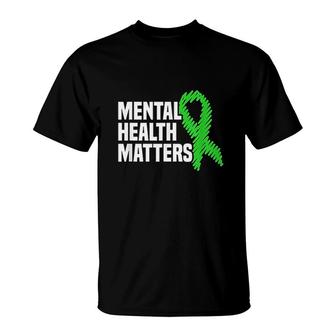 Mental Health Matters Green Ribbon T-Shirt | Mazezy AU