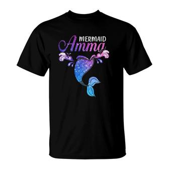 Mermaid Amma Mermaid Birthday Party Mother's Day T-Shirt | Mazezy