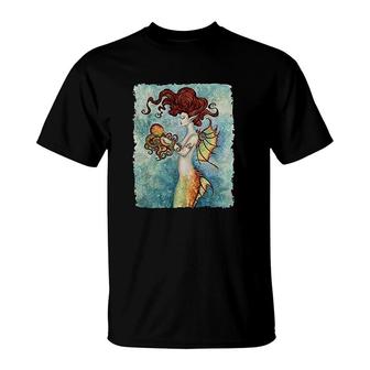 Mermaid And Octopus Art Graphic T-Shirt | Mazezy