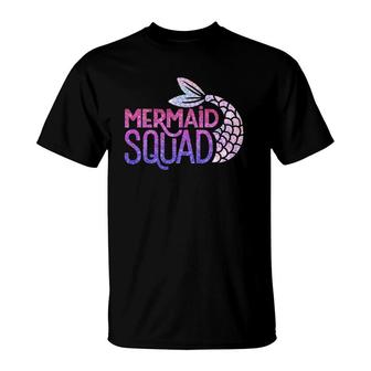 Mermaid Squad Birthday Gift Squad For Party Girl Mom Mama T-Shirt | Mazezy