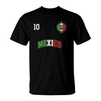 Mexico Soccer Team Number 10 Sport Mexican Flag T-Shirt | Mazezy