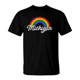 Michigan Pride Gay Pride Gay Flag T-Shirt | Mazezy DE